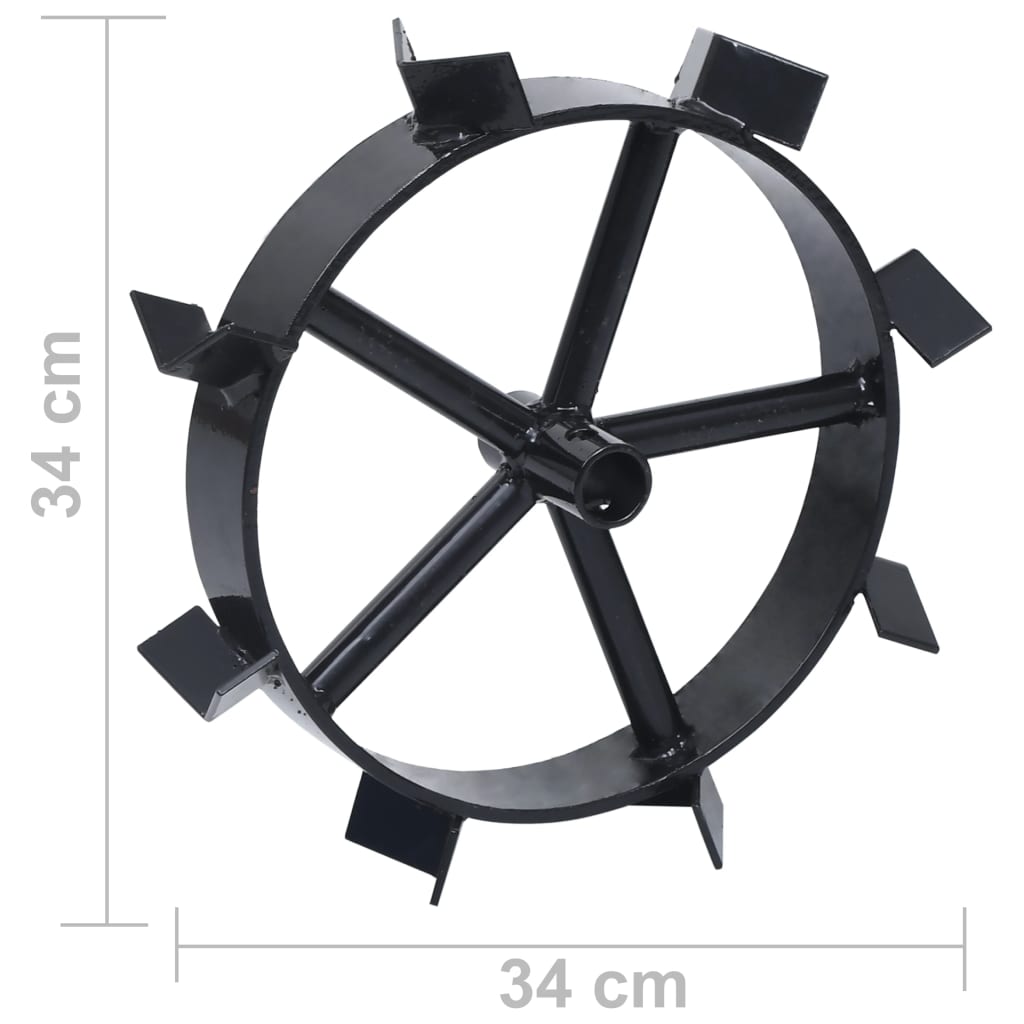 vidaXL Metal Wheels for 6.5 HP Petrol Tiller 2 pcs