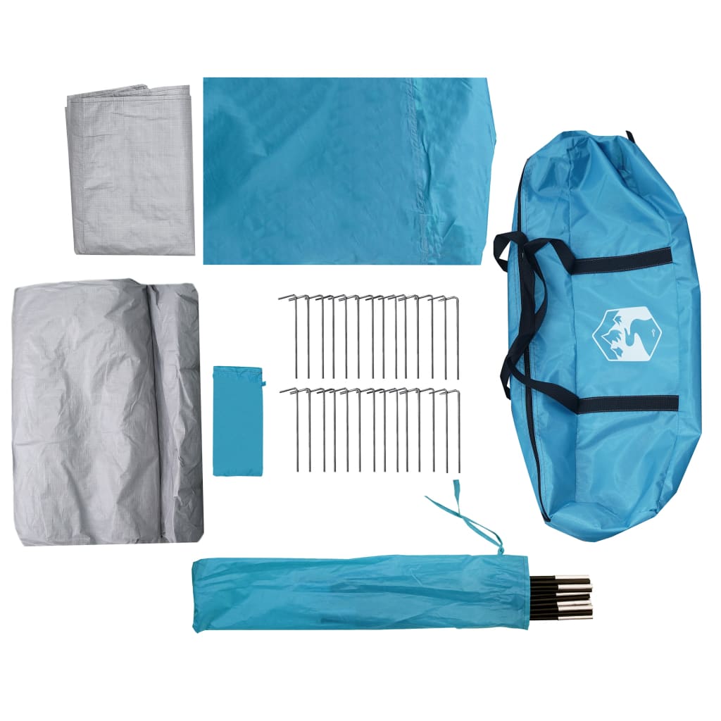 vidaXL Camping Tent 4-Person Blue Waterproof