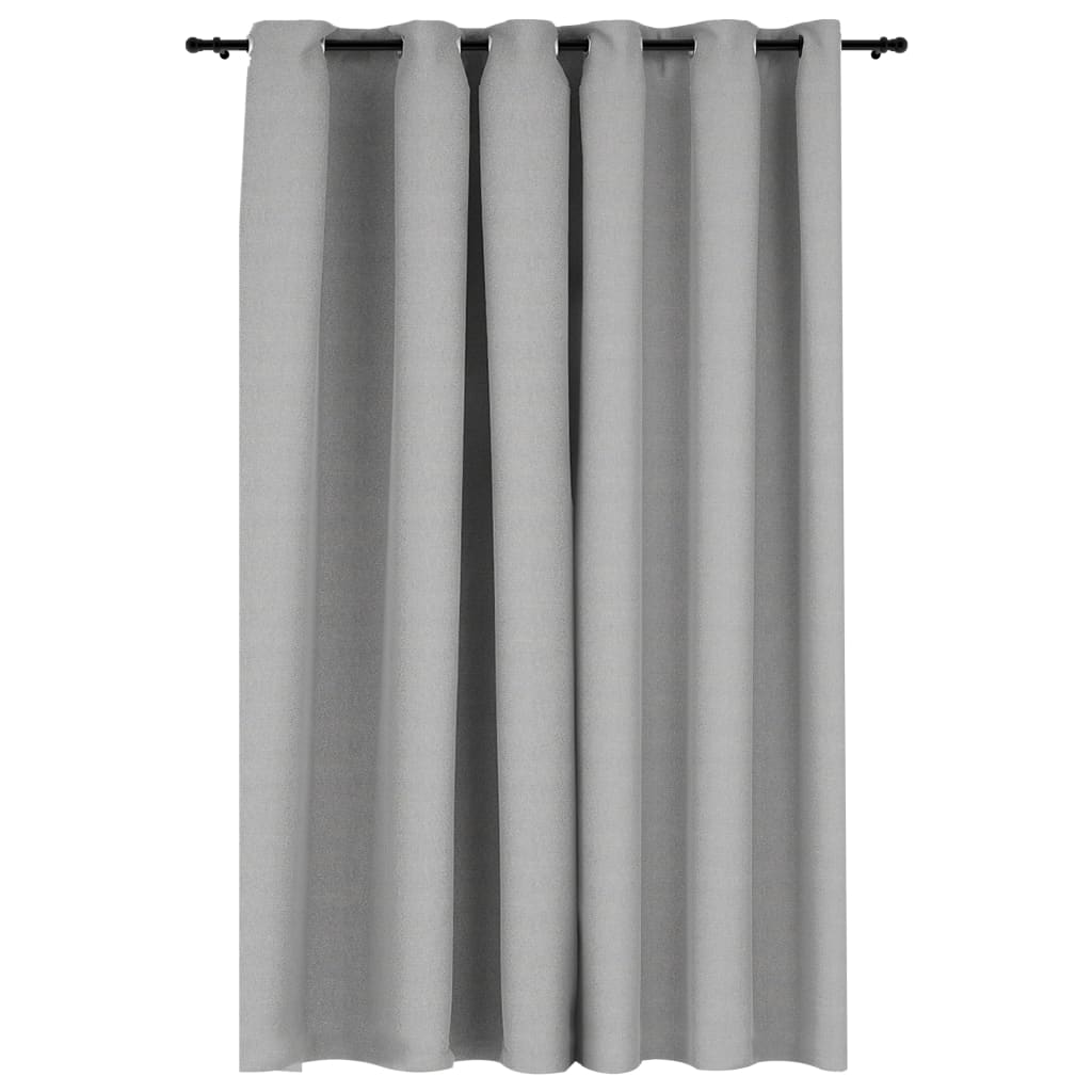 vidaXL Linen-Look Blackout Curtains with Grommets Grey 290x245cm