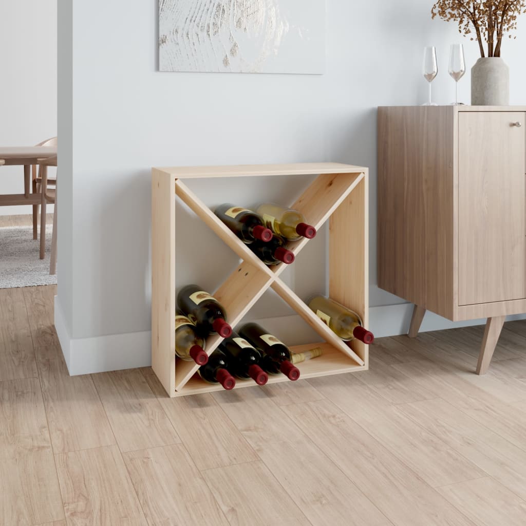 vidaXL Wine Cabinet 62x25x62 cm Solid Wood Pine