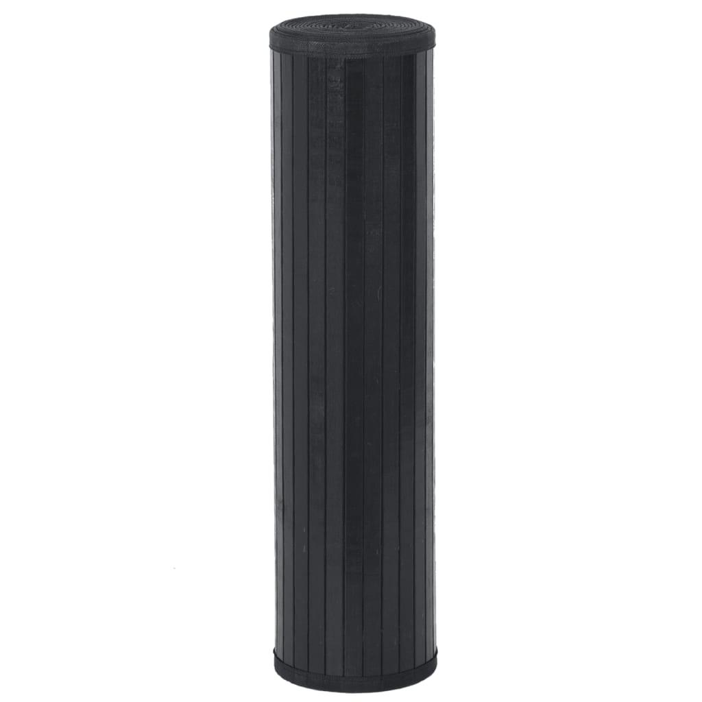 vidaXL Rug Rectangular Black80x300 cm Bamboo