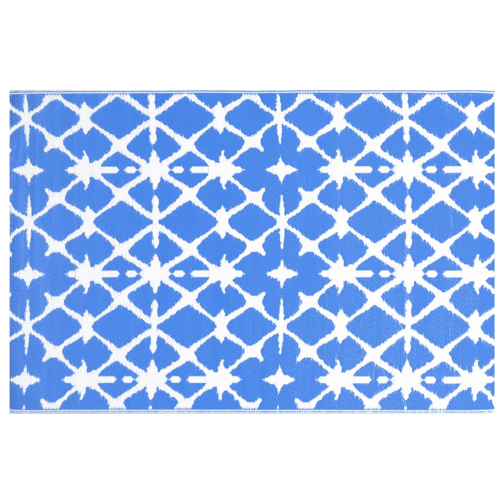 vidaXL Outdoor Carpet Blue and White 190x290 cm PP