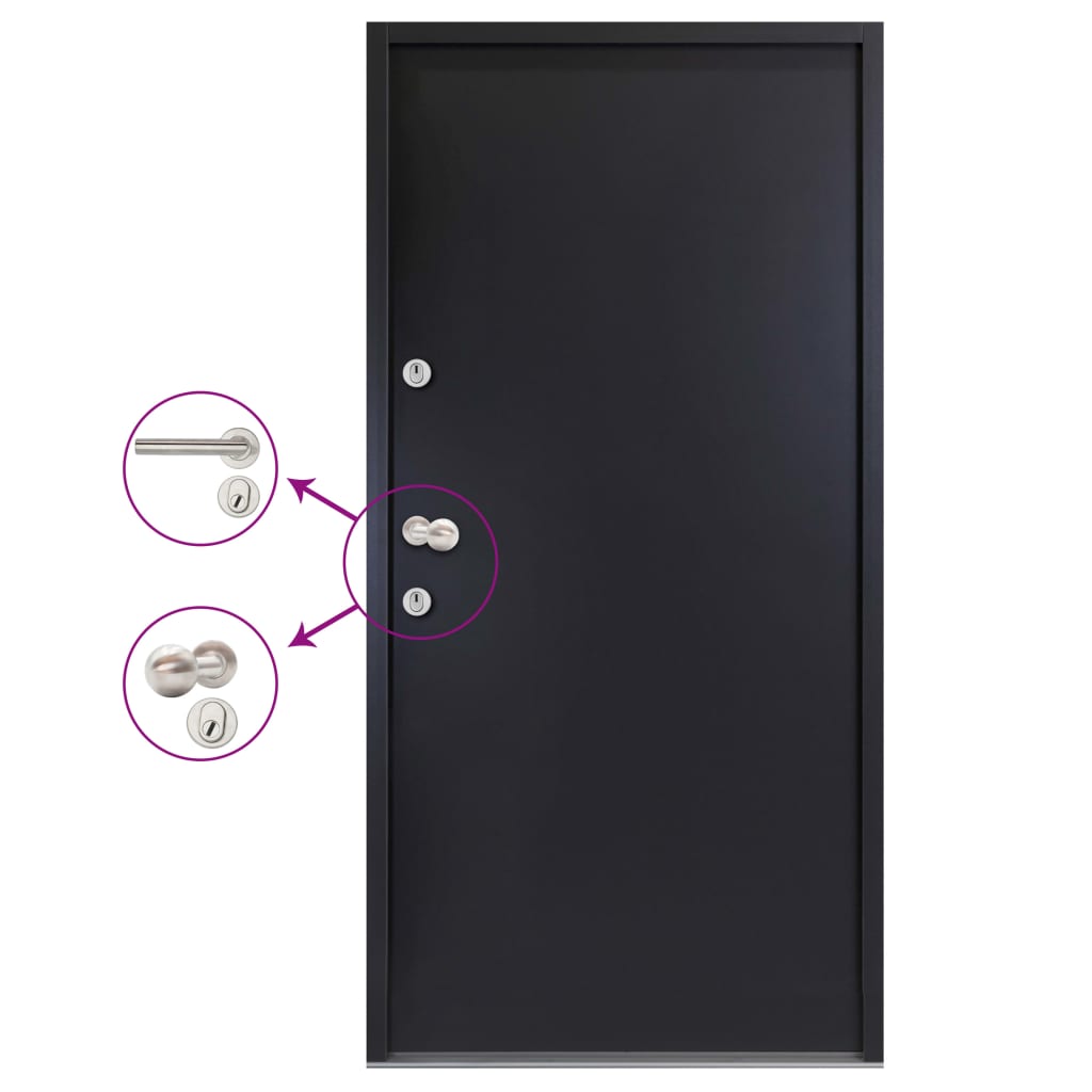 vidaXL Aluminium Front Door Anthracite 110x207.5 cm