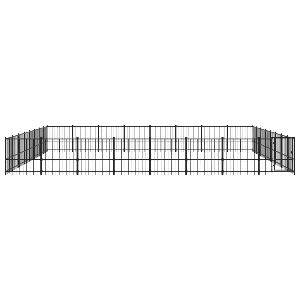 vidaXL Outdoor Dog Kennel Steel 60.22 m²