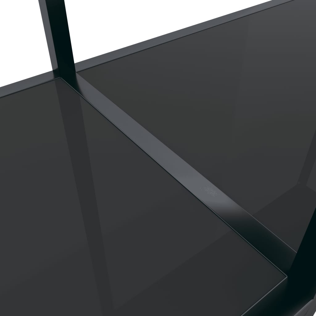 vidaXL Console Table Black 200x35x75.5 cm Tempered Glass