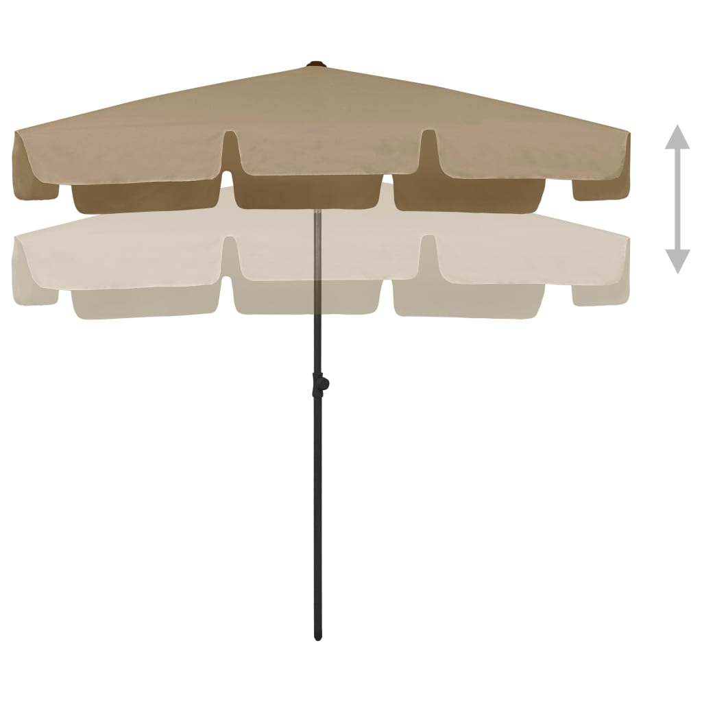 vidaXL Beach Umbrella Taupe 200x125 cm