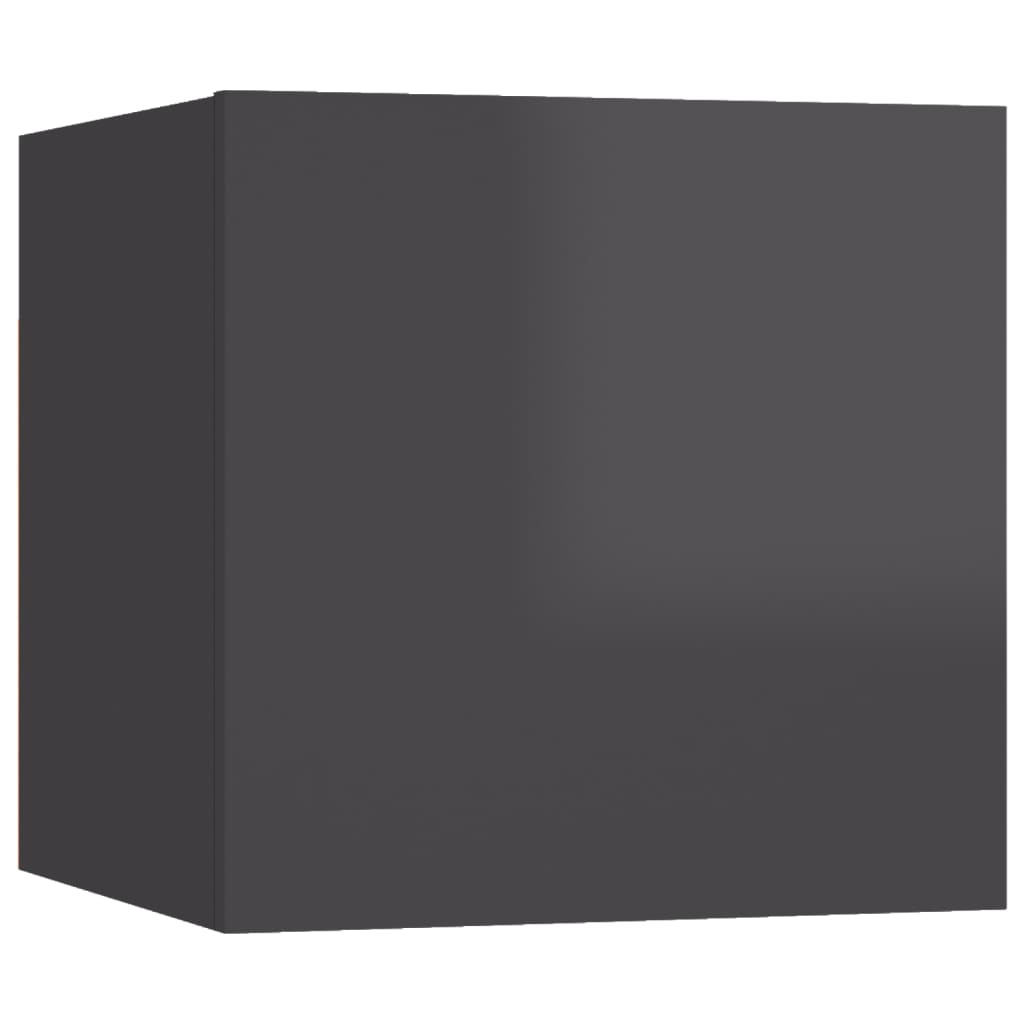 vidaXL Wall Mounted TV Cabinets 2 pcs High Gloss Grey 30.5x30x30 cm