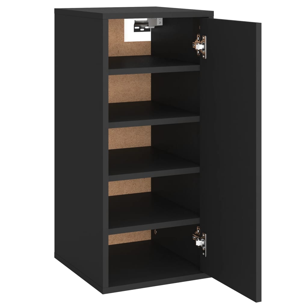vidaXL Shoe Cabinet Black 32x35x70 cm Engineered Wood