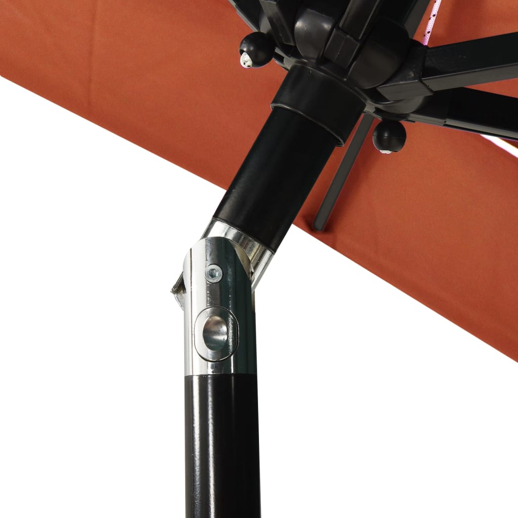 vidaXL 3-Tier Parasol with Aluminium Pole Terracotta 2x2 m