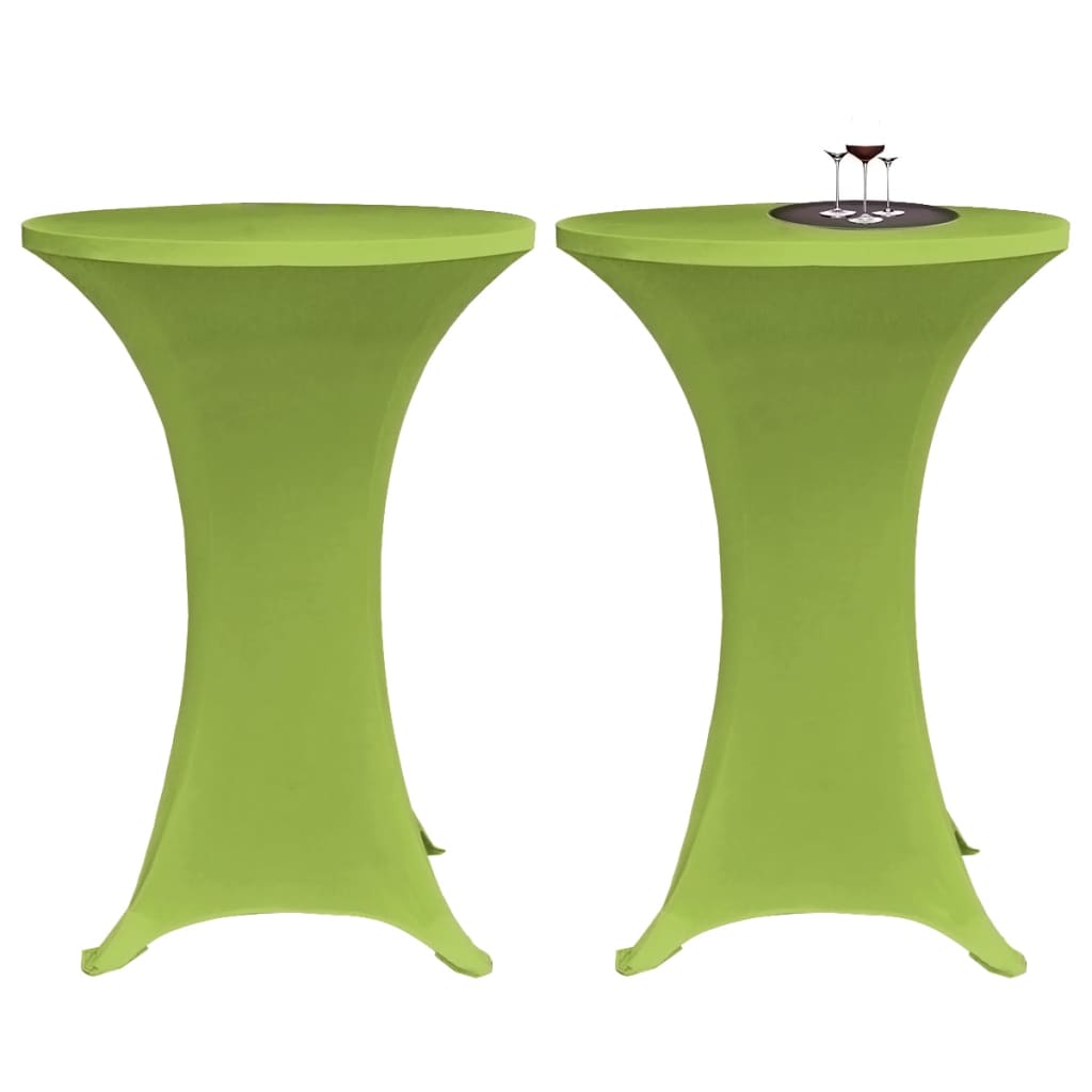 vidaXL Stretch Table Cover 2 pcs 70 cm Green