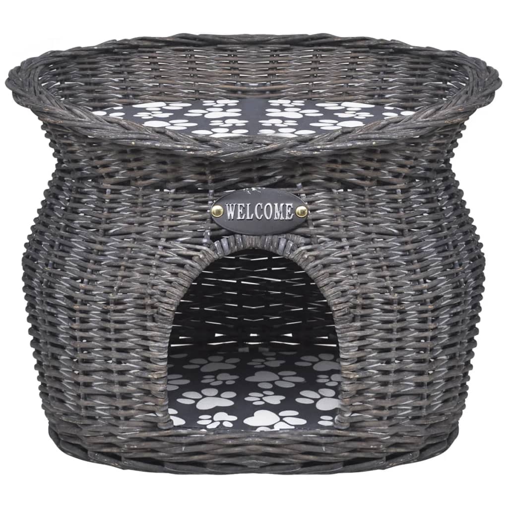 vidaXL Willow Cat Tree Pet House/Bed/Scratching Post with Cushion