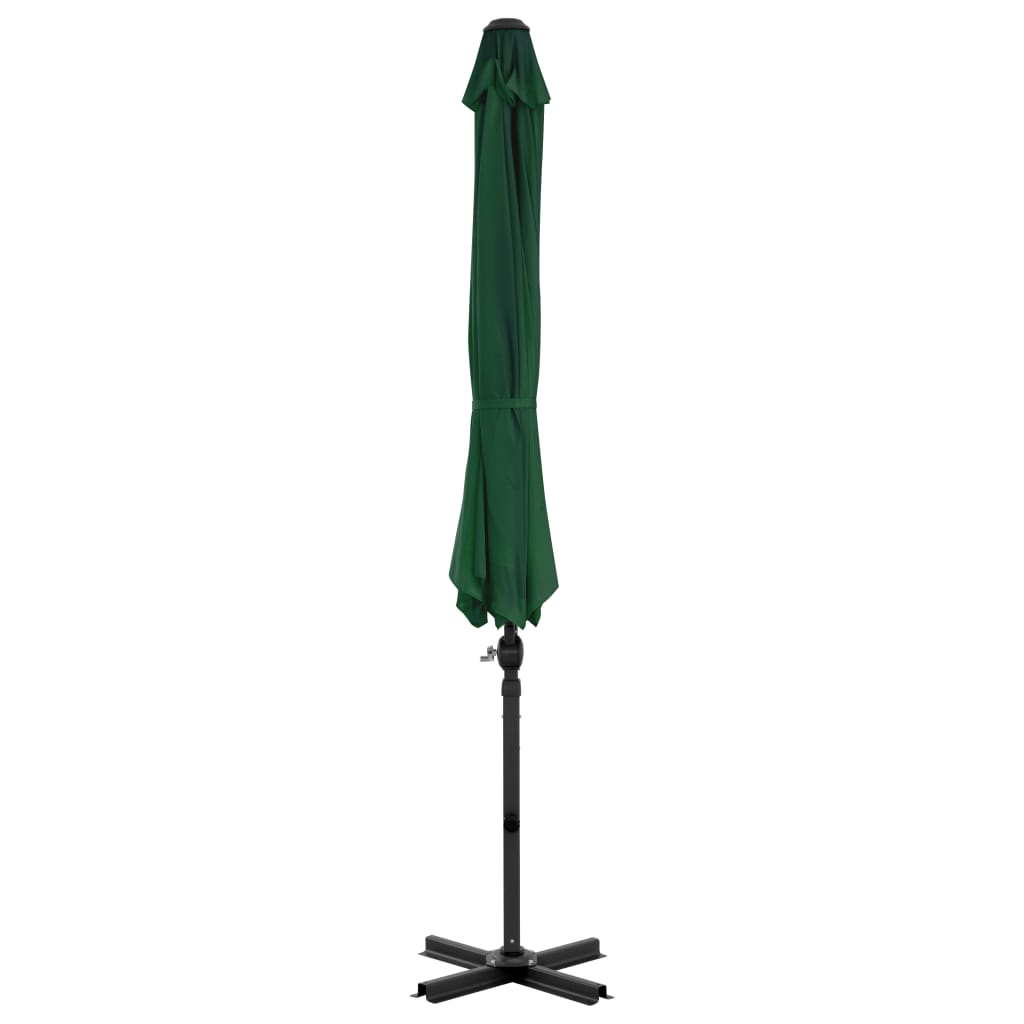 vidaXL Cantilever Umbrella with Aluminium Pole Green 300 cm