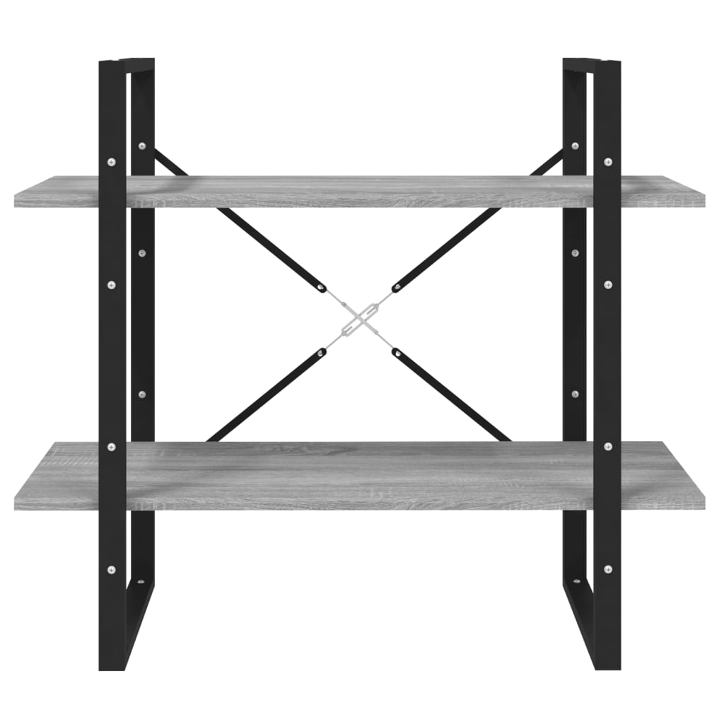 vidaXL 2-Tier Book Cabinet Grey Sonoma 80x30x70 cm Engineered Wood