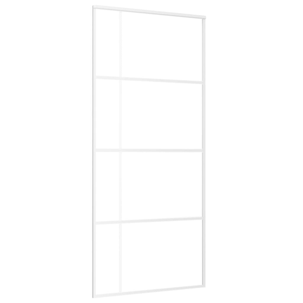 vidaXL Sliding Door ESG Glass and Aluminium 90x205 cm White