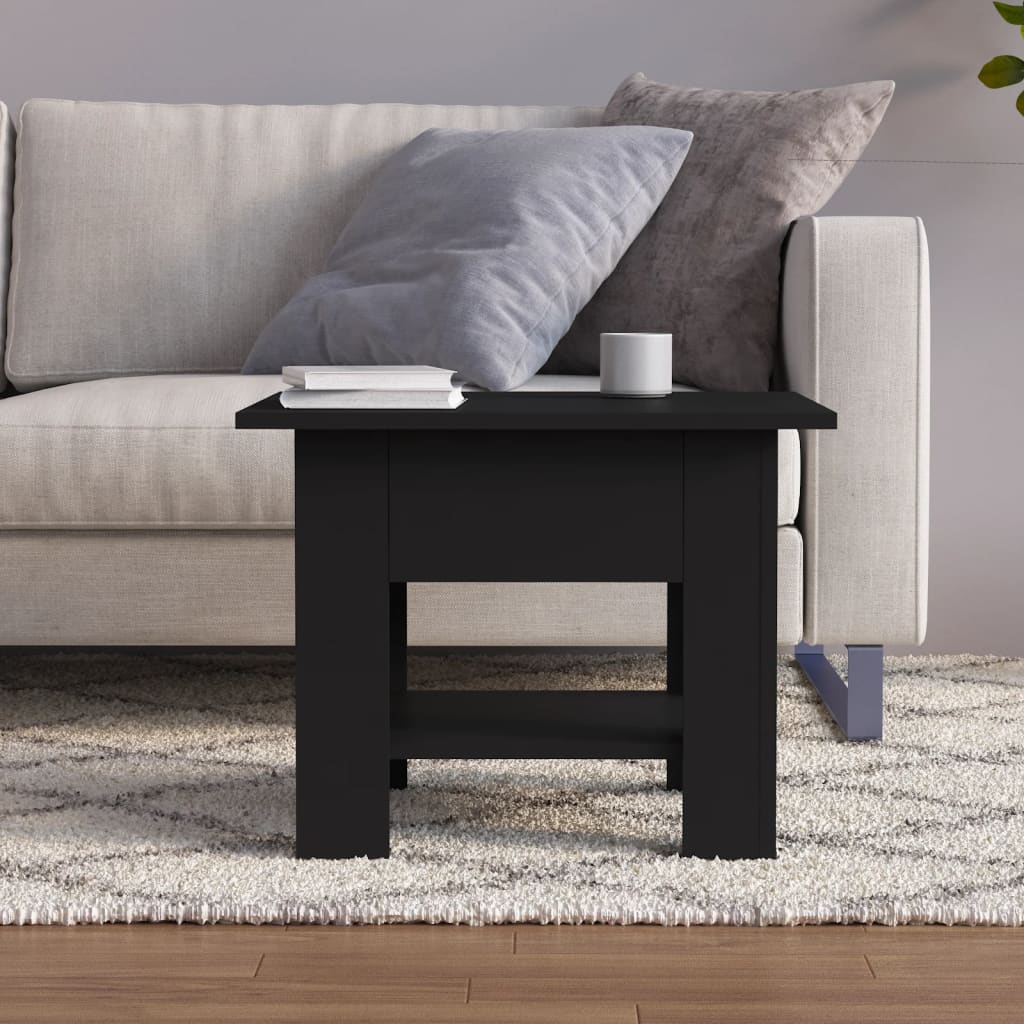 vidaXL Coffee Table Black 55x55x42 cm Engineered Wood