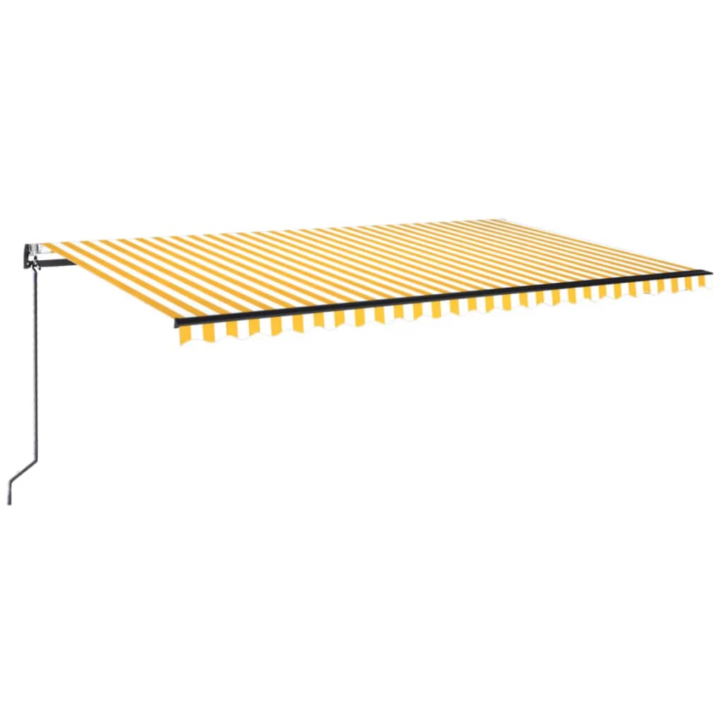 vidaXL Automatic Retractable Awning 500x350 cm Yellow and White