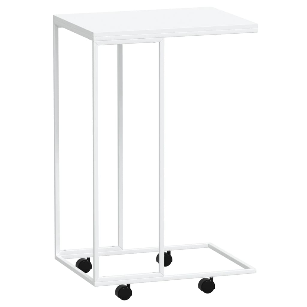 vidaXL Side Table with Wheels White 40x30x63.5 cm Engineered Wood