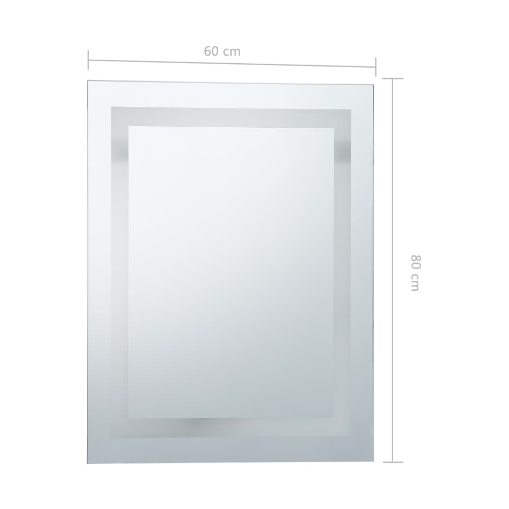 vidaXL Bathroom LED Mirror with Touch Sensor 60x80 cm