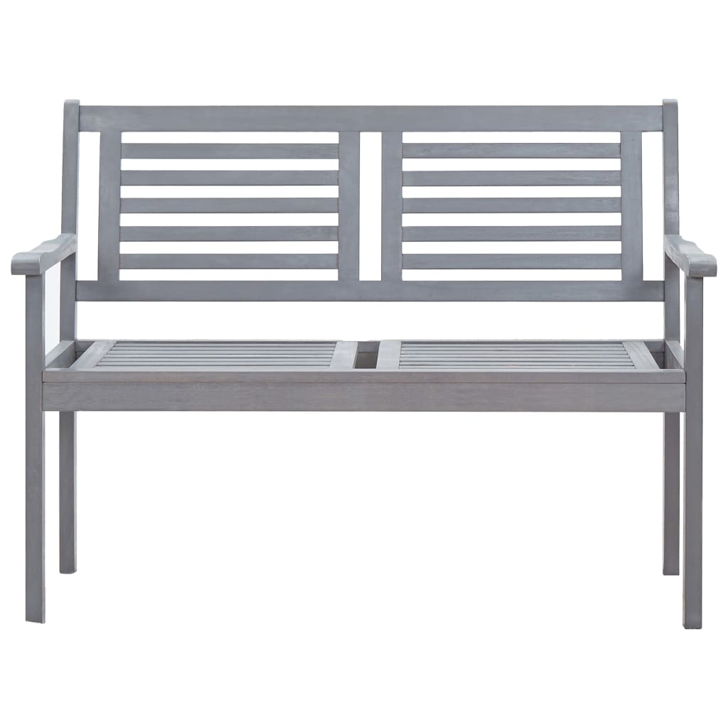 vidaXL 2-Seater Garden Bench 120 cm Grey Solid Eucalyptus Wood