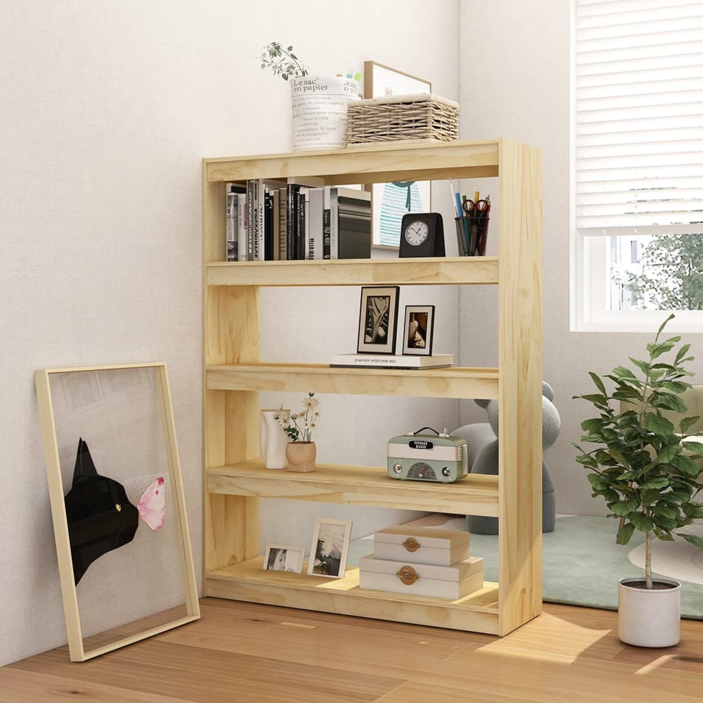 vidaXL Book Cabinet/Room Divider 100x30x135.5 cm Solid Pinewood