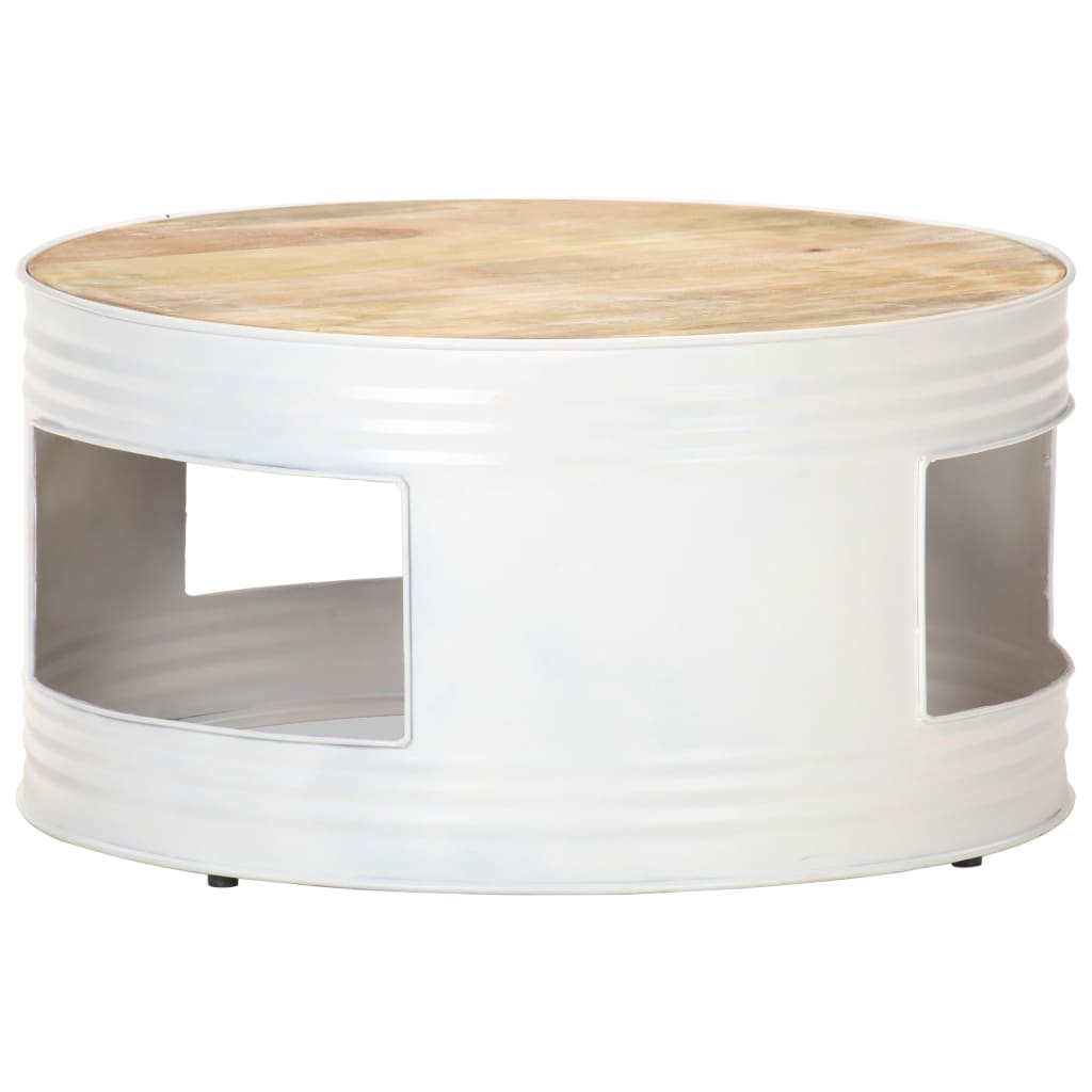 vidaXL Coffee Table White 68x68x36 cm Solid Mango Wood