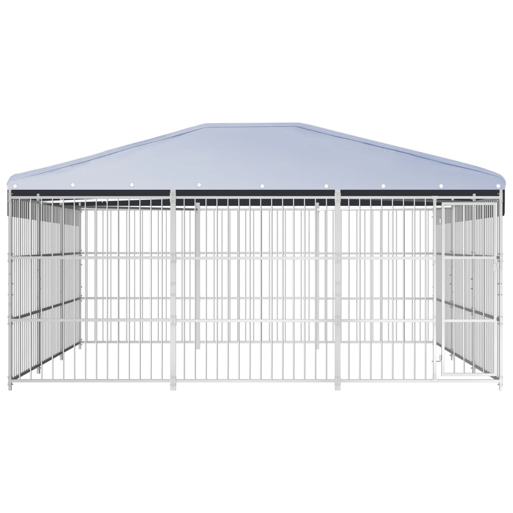 vidaXL Outdoor Dog Kennel with Roof 450x450x200 cm