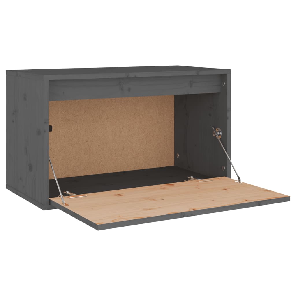 vidaXL Wall Cabinet Grey 60x30x35 cm Solid Pinewood