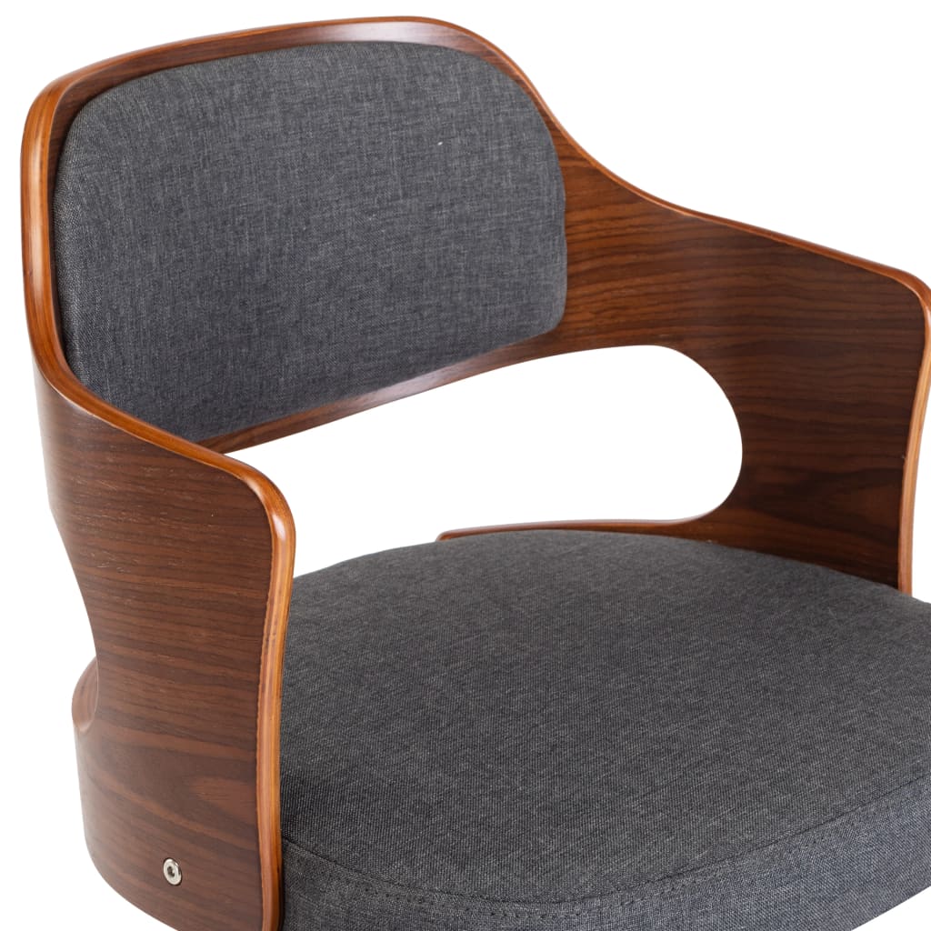 vidaXL Swivel Dining Chairs 4 pcs Grey Bent Wood and Fabric