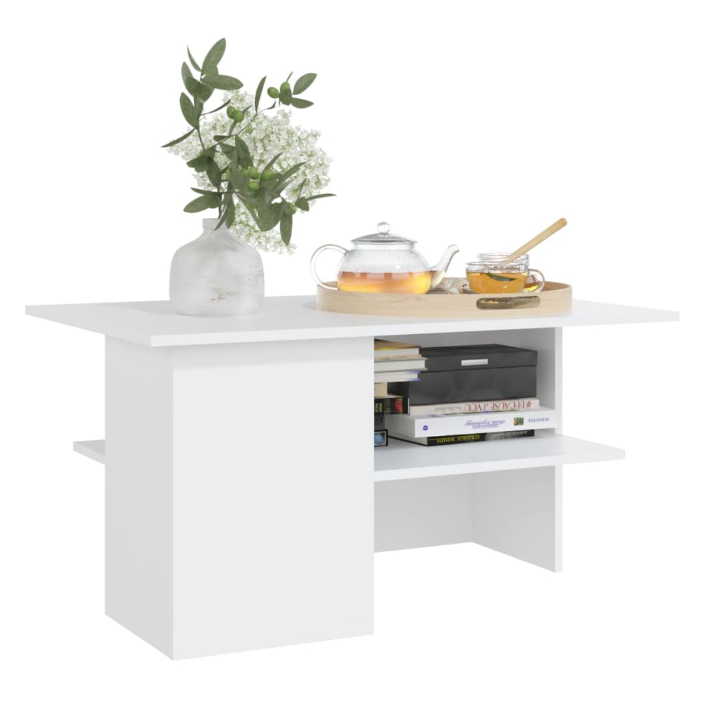 vidaXL Coffee Table White 90x60x46.5 cm Engineered Wood