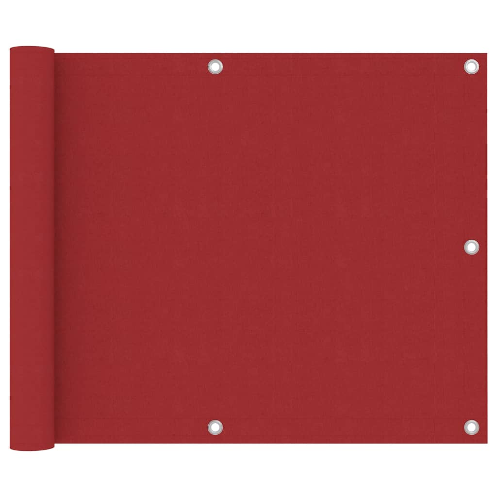 vidaXL Balcony Screen Red 75x500 cm Oxford Fabric