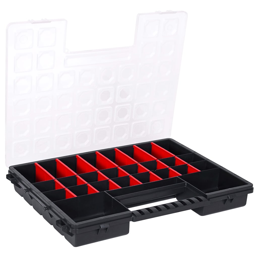 vidaXL Assortment Boxes 2 pcs with Adjustable Dividers 385x283x50 mm Plastic
