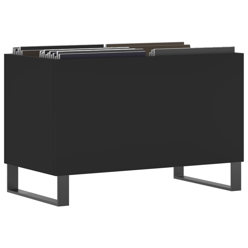 vidaXL Record Cabinet Black 74.5x38x48 cm Engineered Wood
