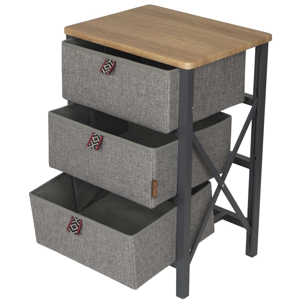Bo-Camp Folding Cabinet with 3 Drawers "Hamlets" Grey