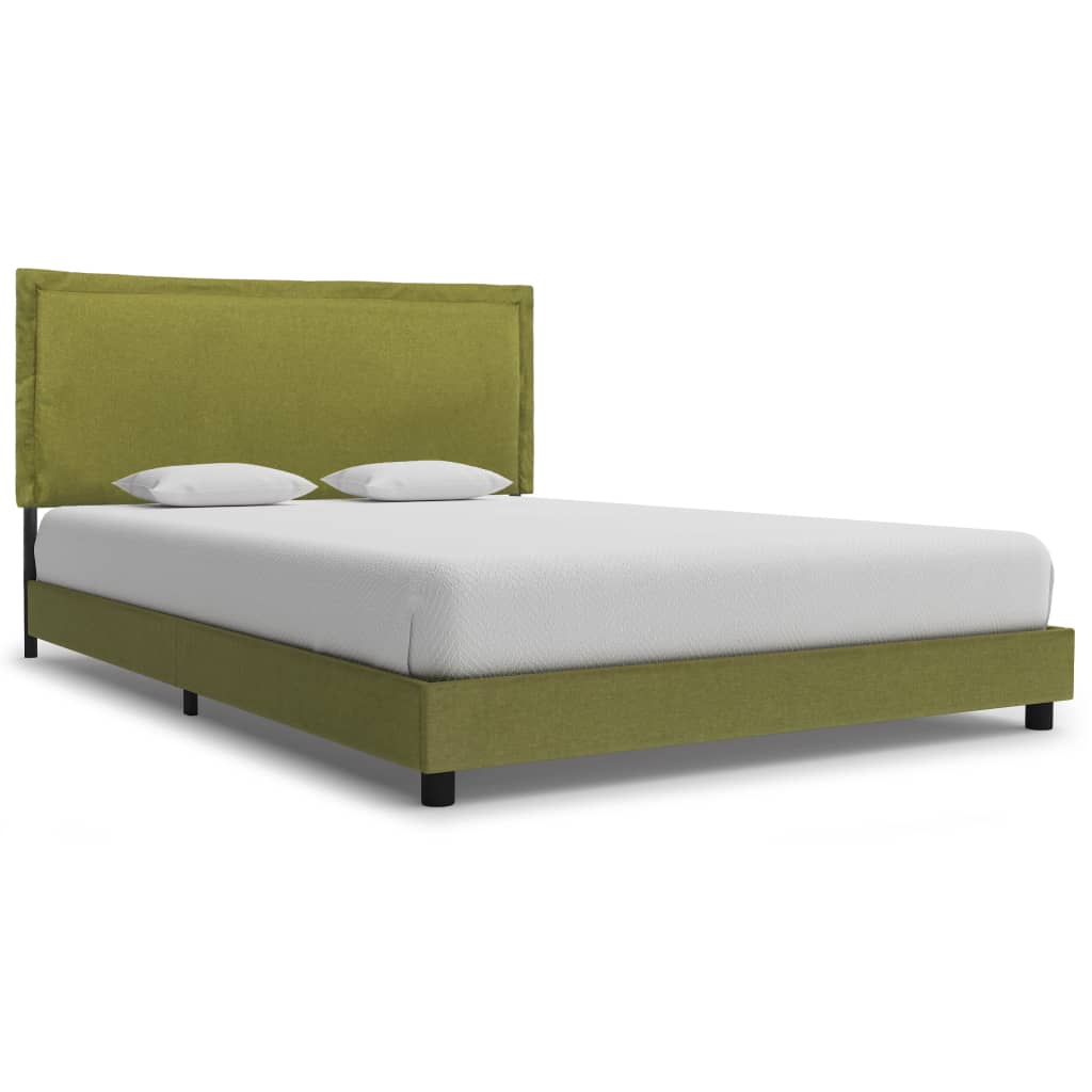vidaXL Bed Frame Green Fabric 120x190 cm Small Double