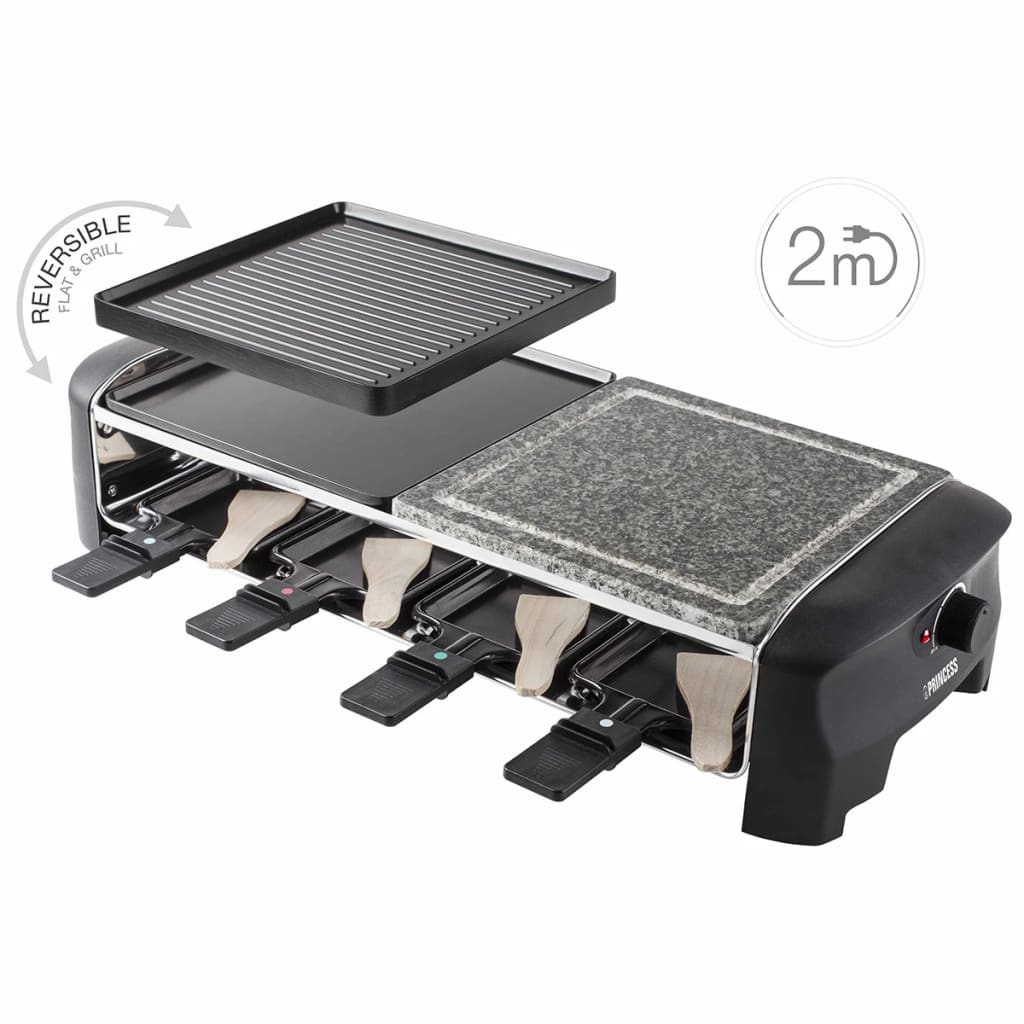 Princess Stone Raclette Grill with 8 Pans 1300 W 162820