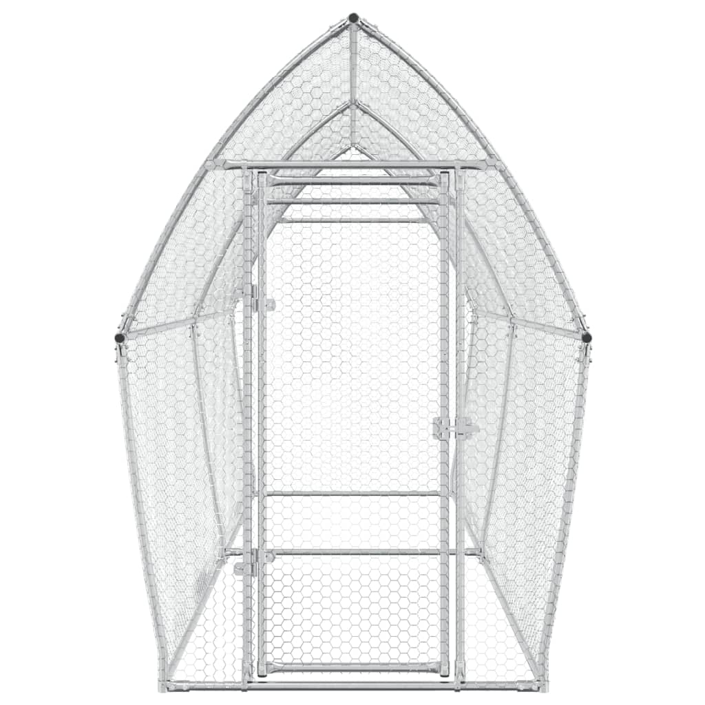 vidaXL Chicken Cage Silver 400x105x182 cm Galvanised Steel