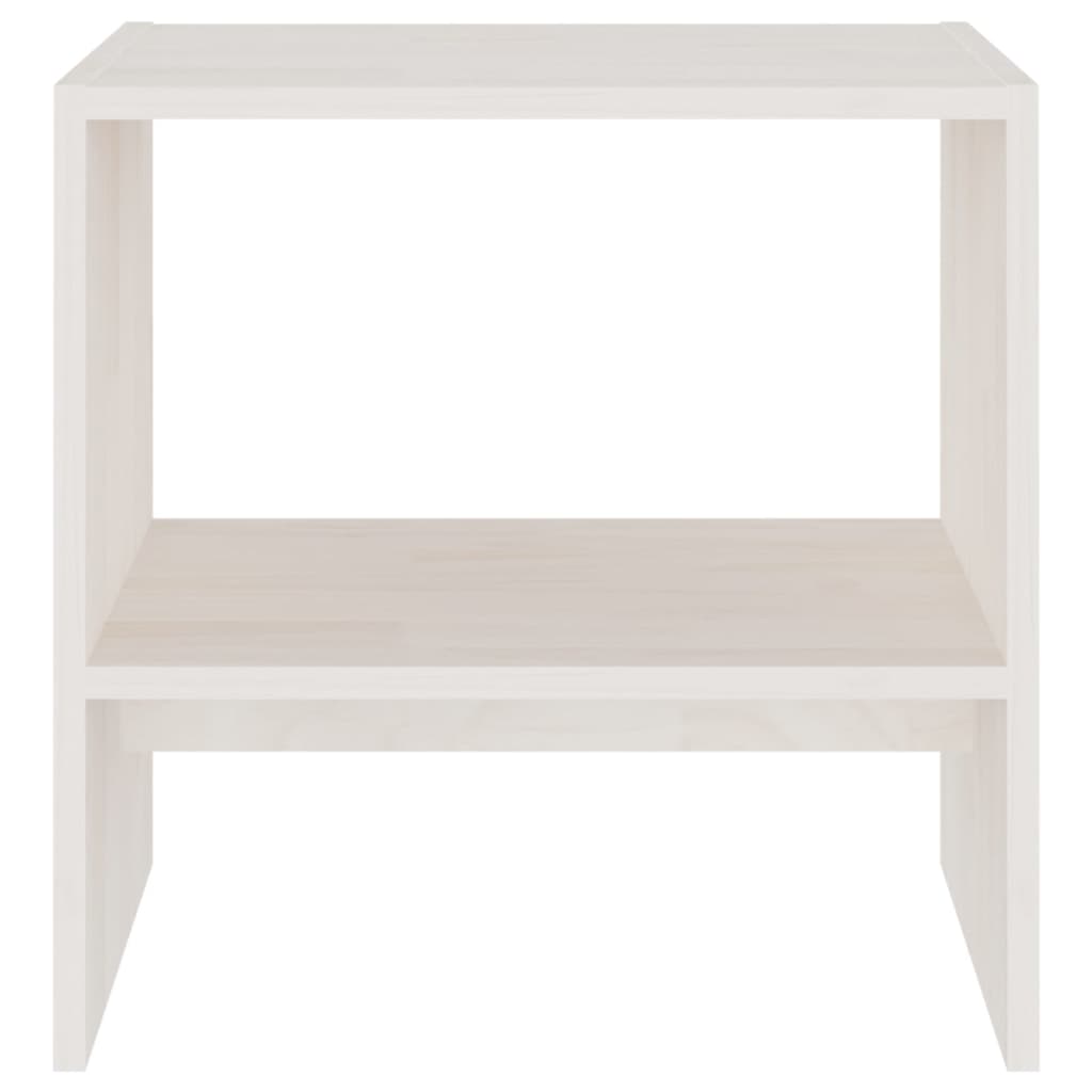 vidaXL Bedside Cabinet White 40x30.5x40 cm Solid Pinewood