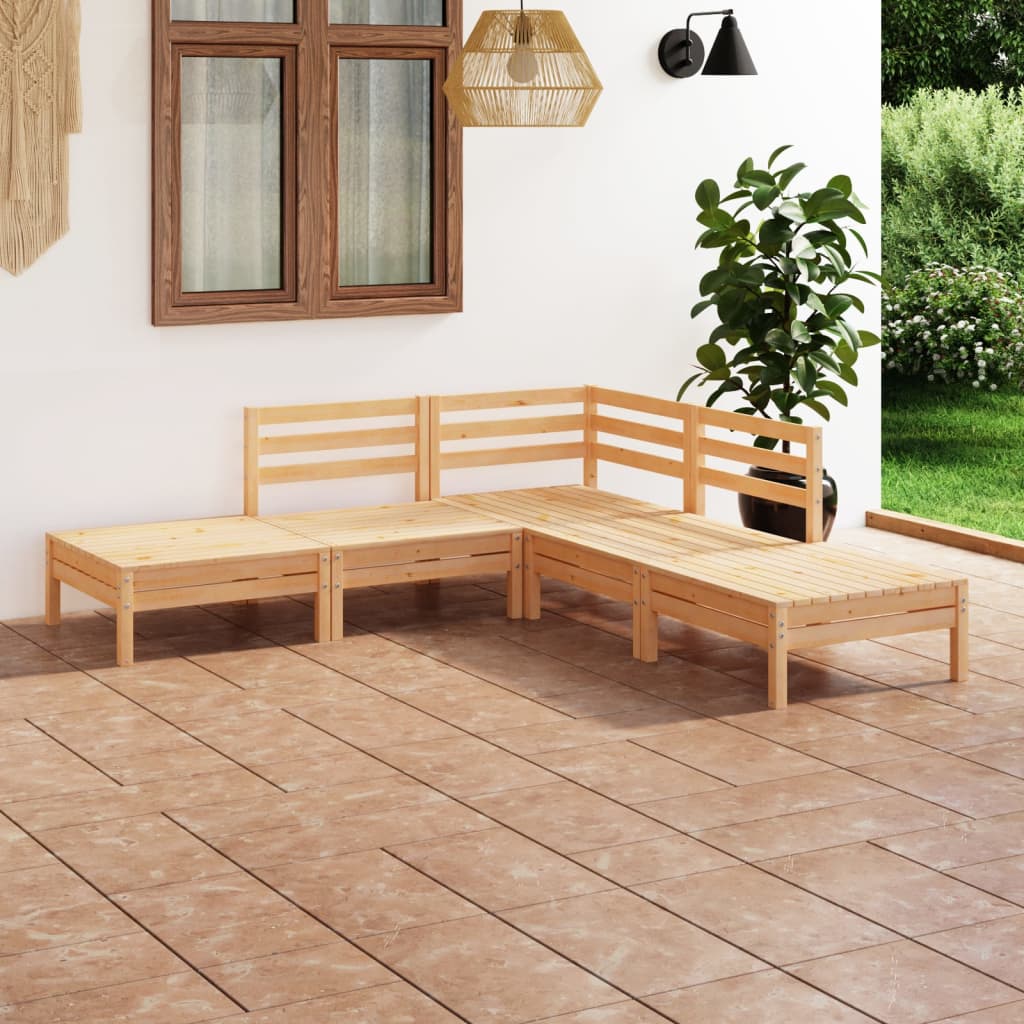 vidaXL 5 Piece Garden Lounge Set Solid Pinewood