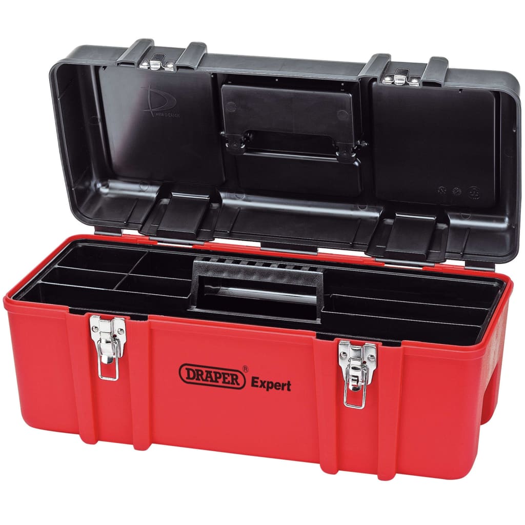Draper Tools Expert Tool Box with Tote Tray 58x26.5x25cm