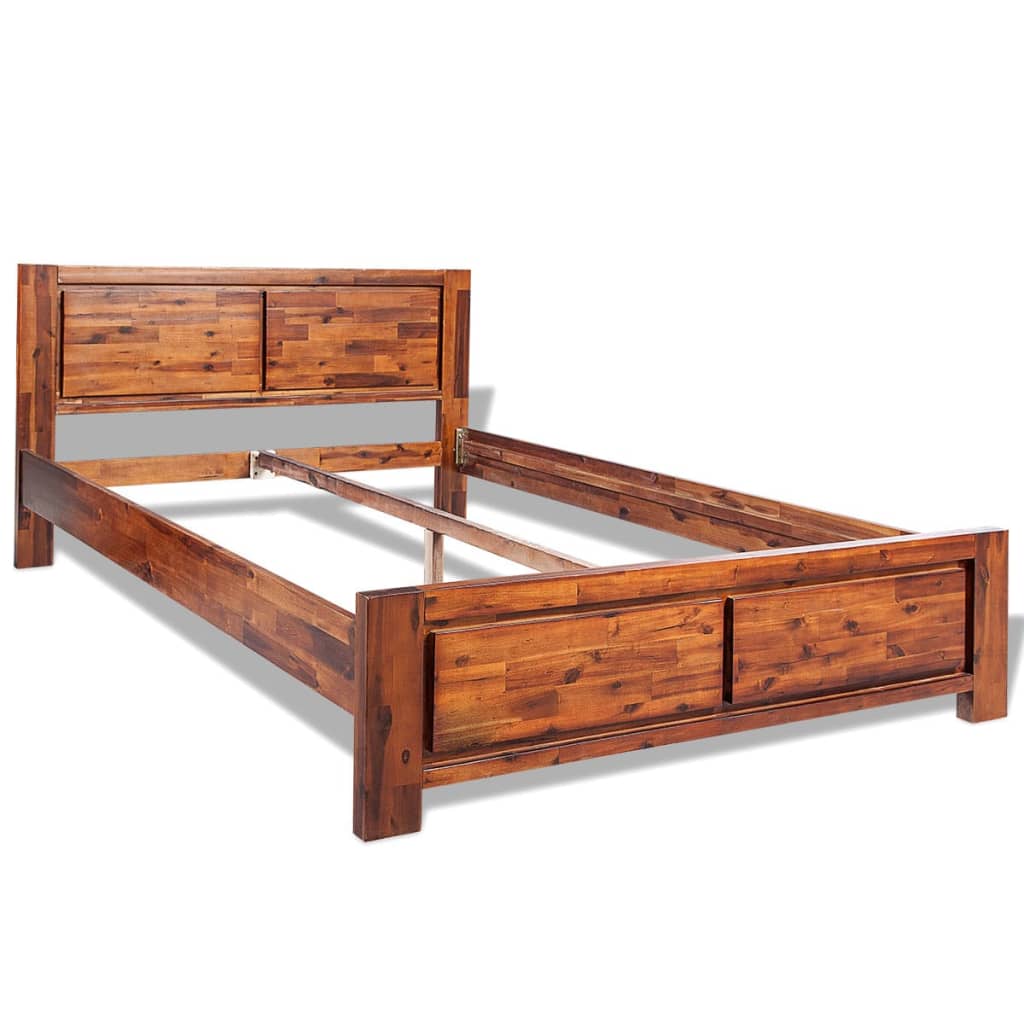vidaXL Bed Frame Solid Acacia Wood Brown King Size