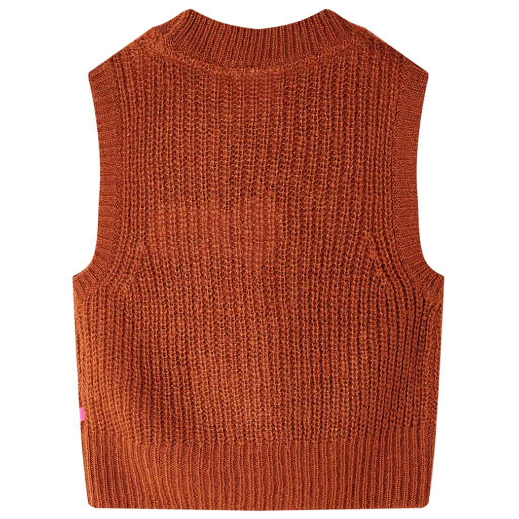 Kids' Sweater Vest Knitted Cognac 92