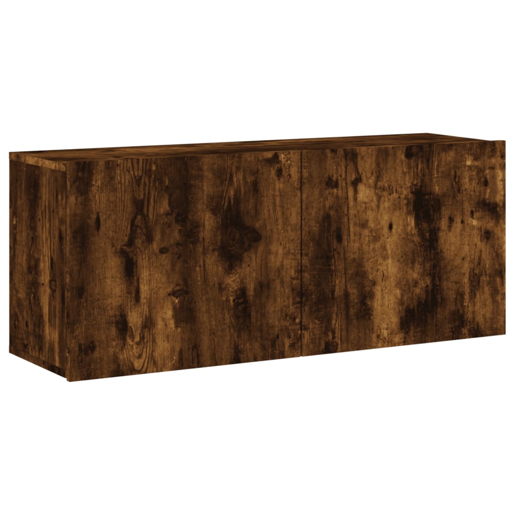 vidaXL 5 Piece TV Wall Cabinets Smoked Oak Engineered Wood