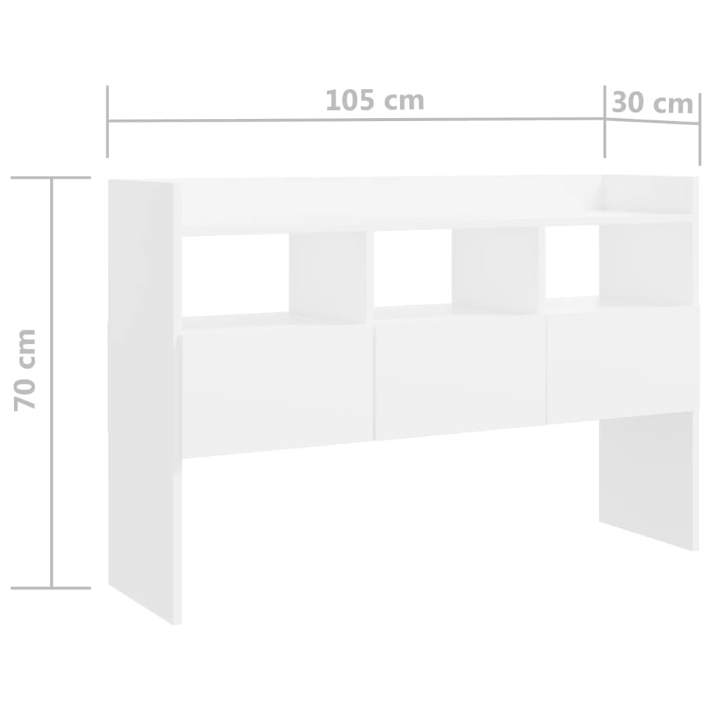 vidaXL Sideboard White 105x30x70 cm Engineered Wood