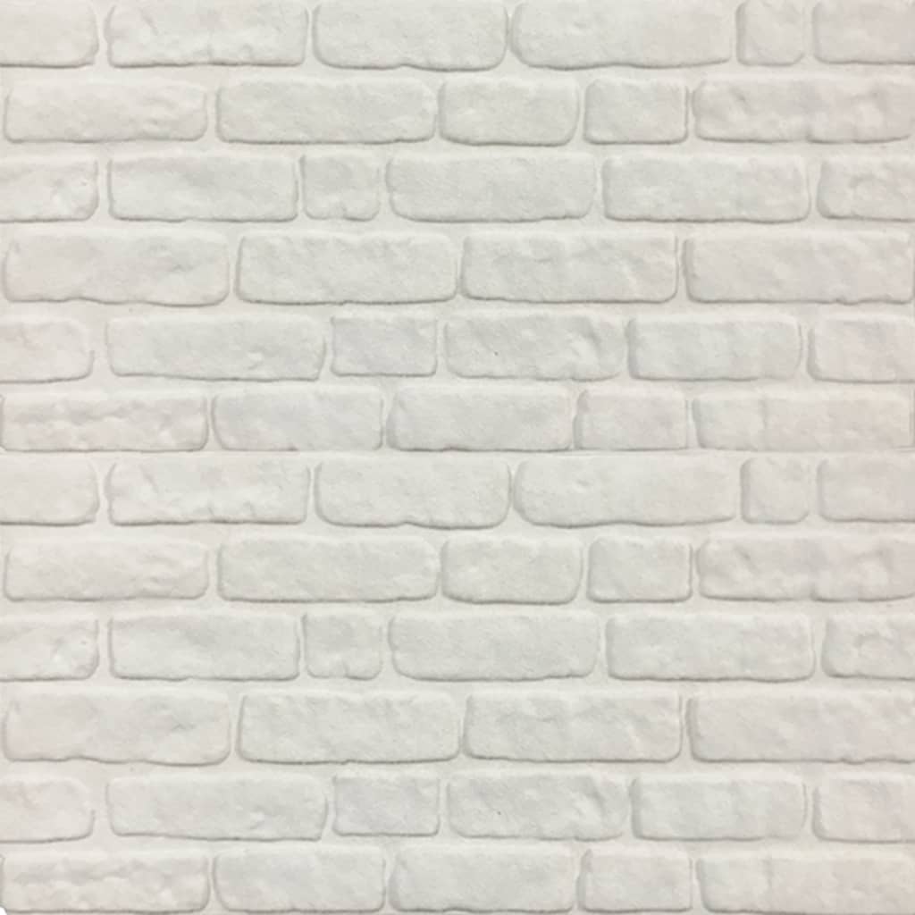 vidaXL 3D Wall Panels with White Brick Design 10 pcs EPS