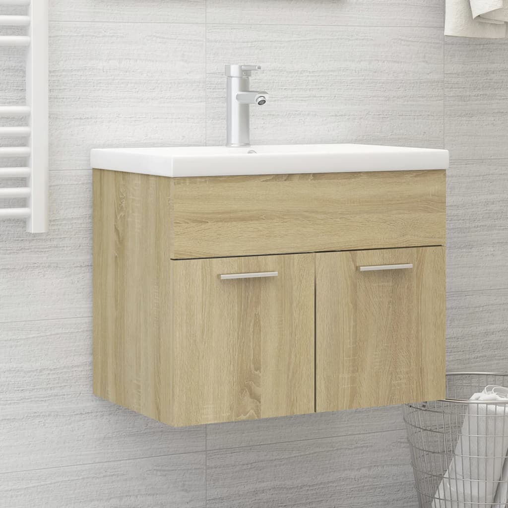 vidaXL Sink Cabinet Sonoma Oak 60x38.5x46 cm Engineered Wood