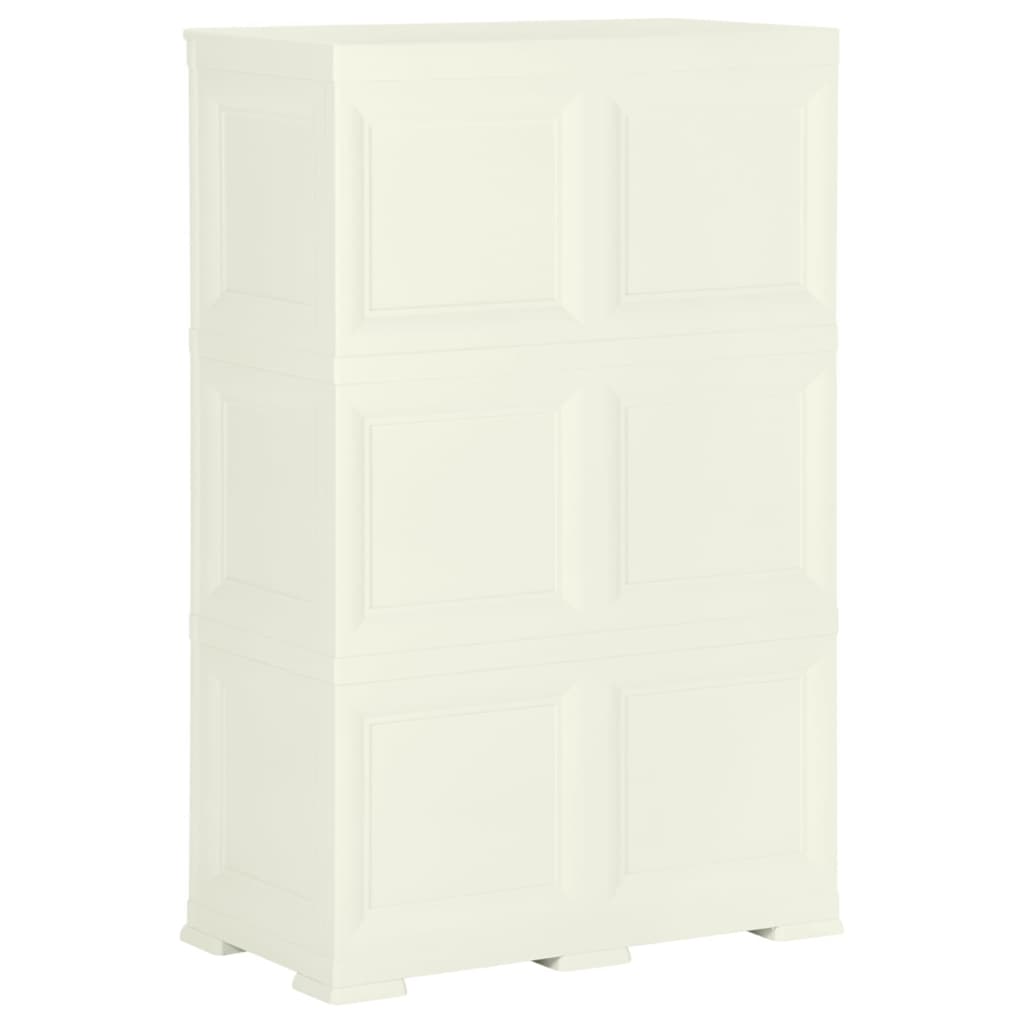 vidaXL Plastic Cabinet 79x43x125 cm Wood Design Vanilla Ice