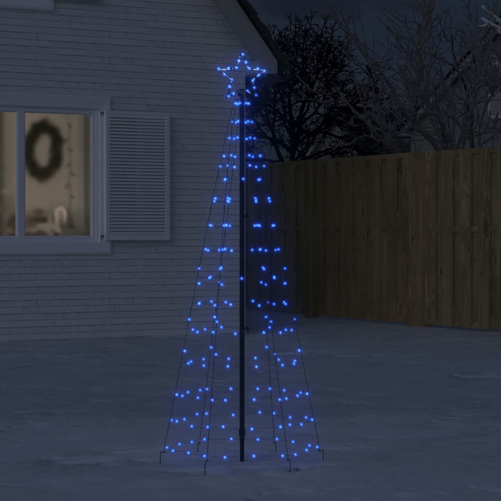 vidaXL Christmas Tree Light with Spikes 220 LEDs Blue 180 cm
