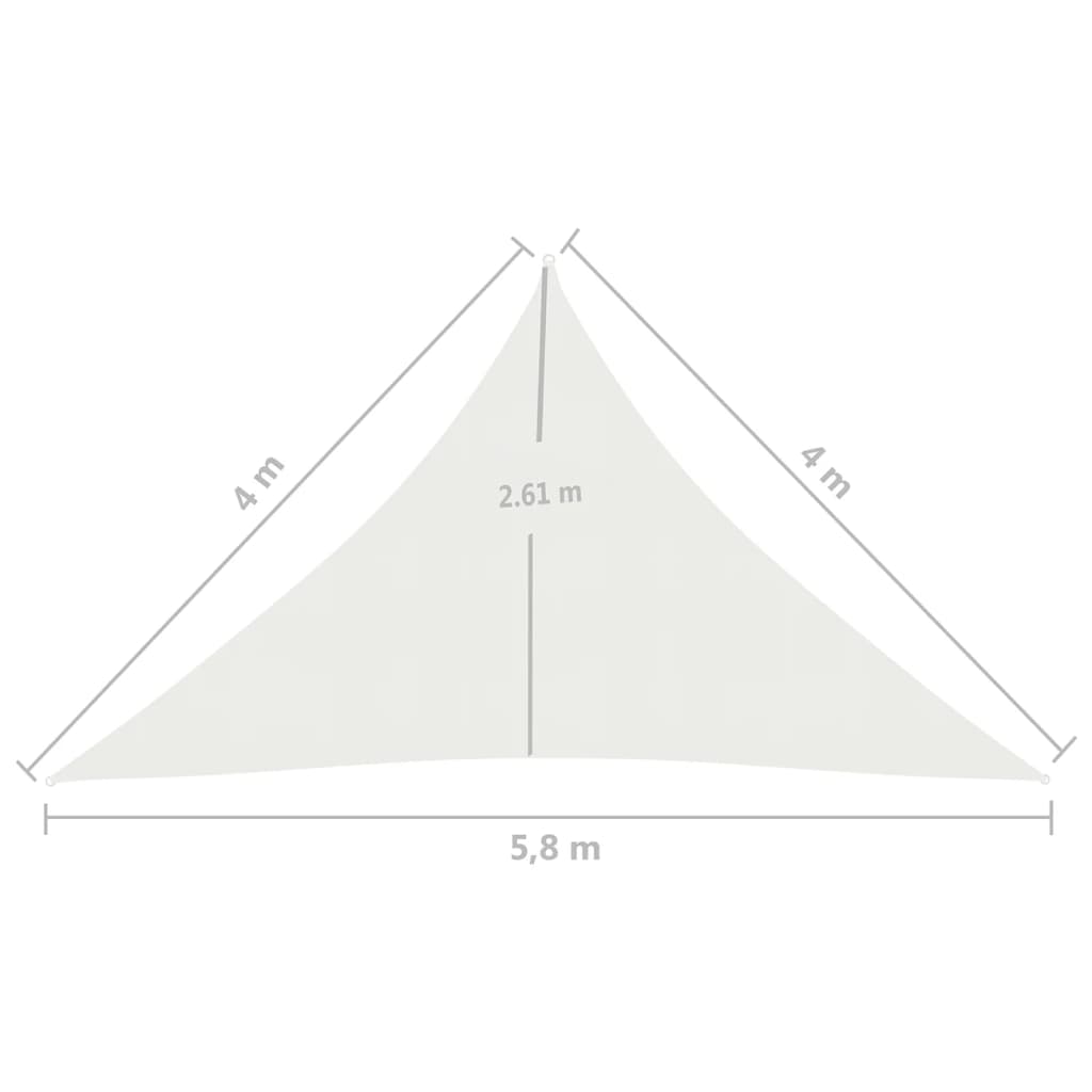 vidaXL Sunshade Sail 160 g/m² White 4x4x5.8 m HDPE
