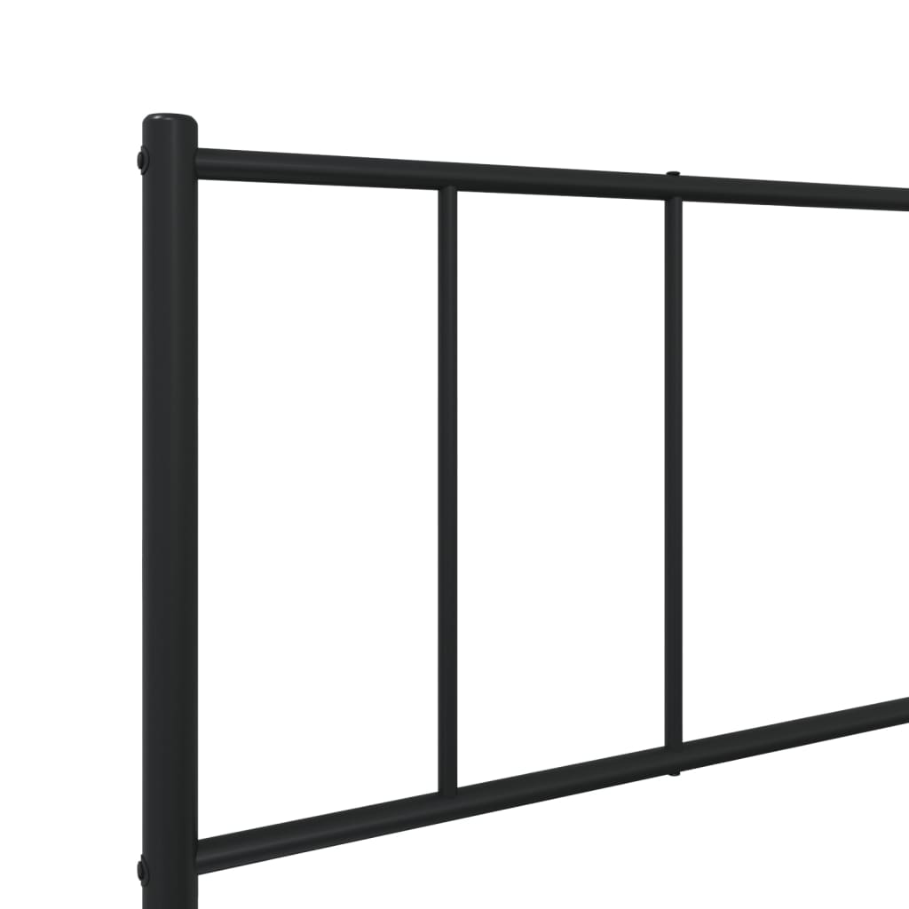 vidaXL Metal Bed Frame with Headboard Black 100x190 cm