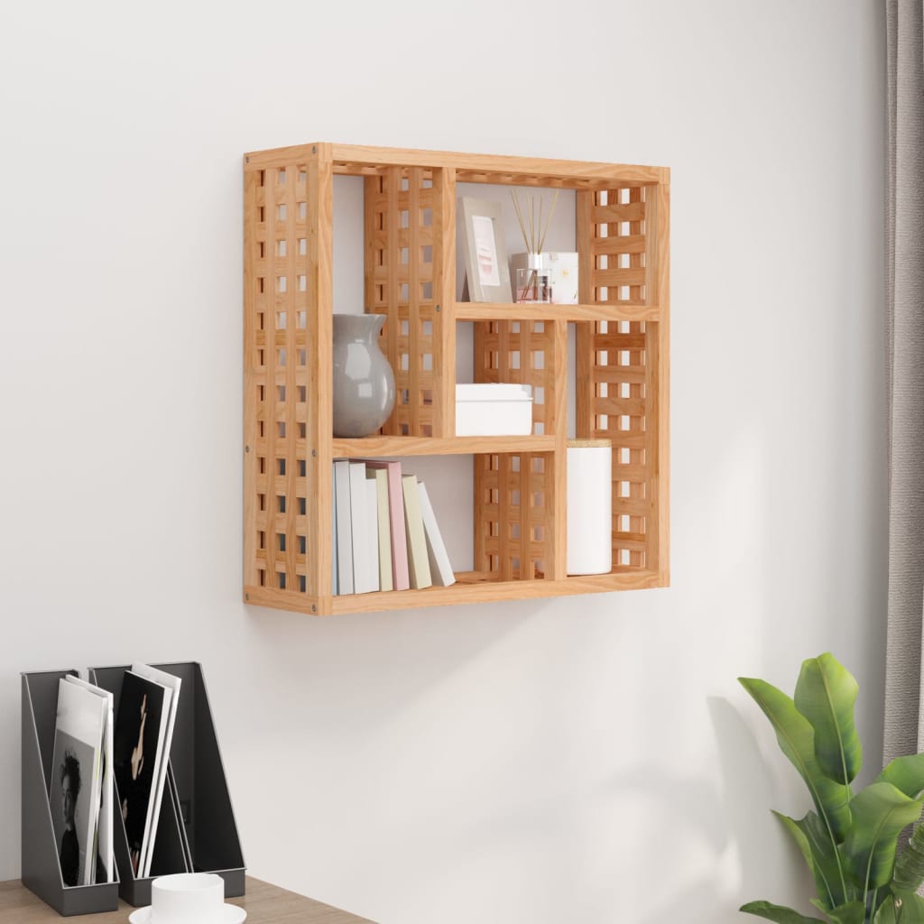 vidaXL Wall Shelf 49x15x49 cm Solid Wood Walnut